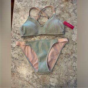 Women’s Xhilaration Shimmery Geometric Bikini NWT Large